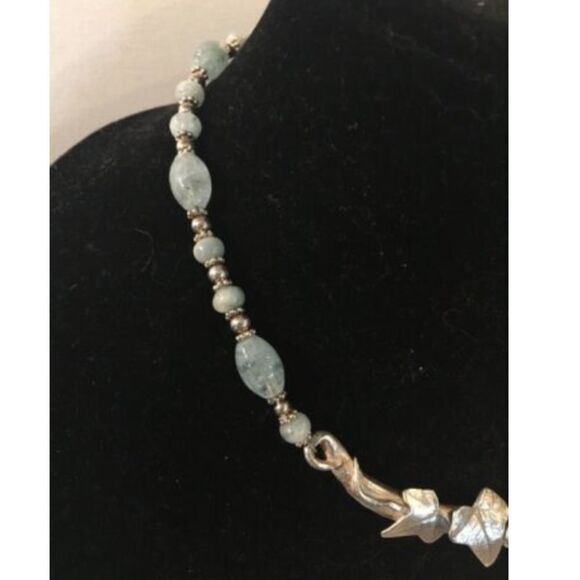 Necklace & Earring Set Light Blue Silver in Color - Picture 3 of 8